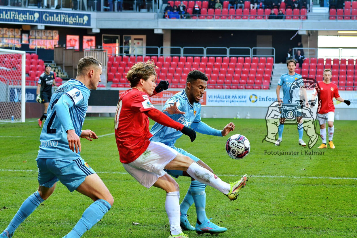 Kalmar FF mot Djurgårdens IF i Svenska Cupen den 12 mars 2022.